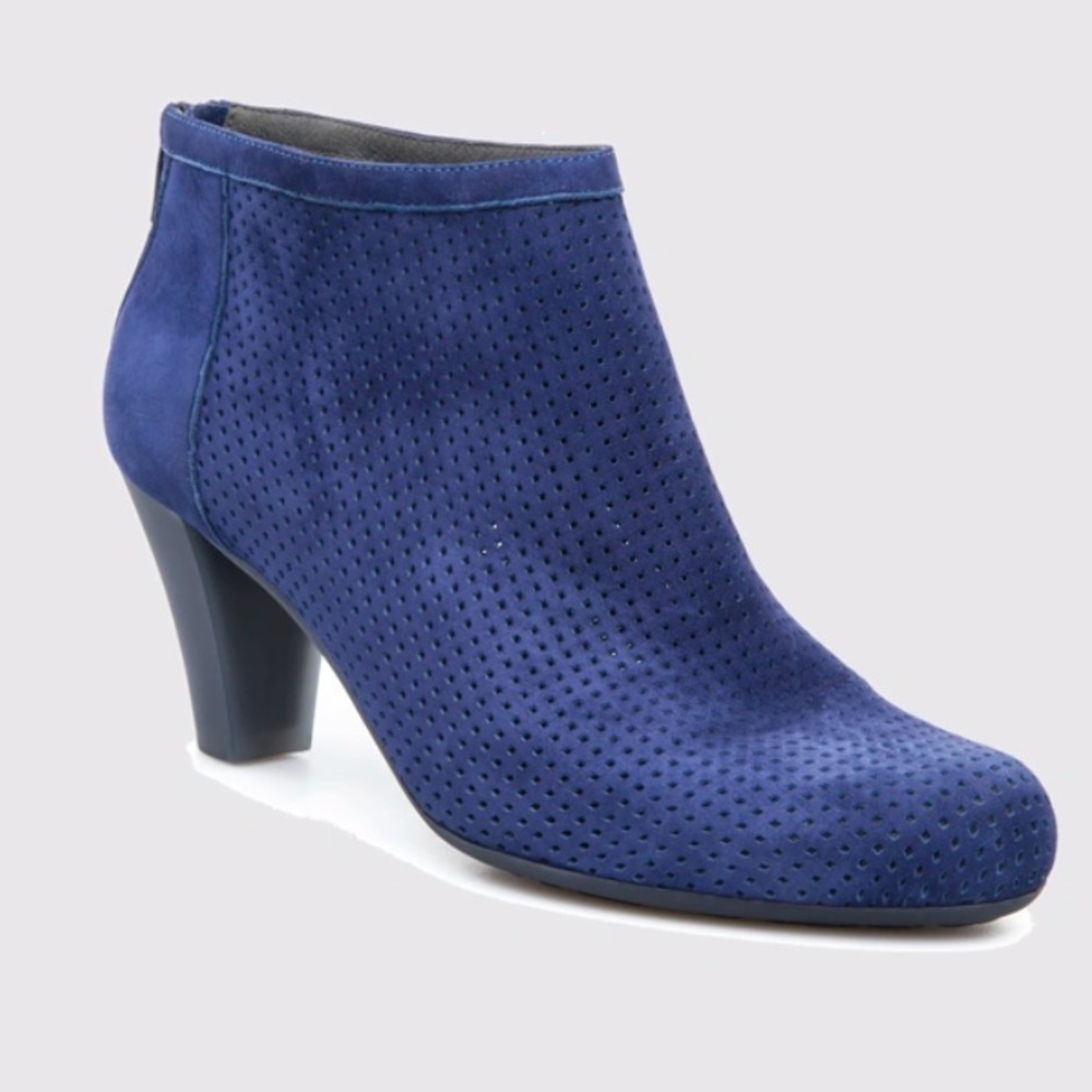 EUC Camper Myriam Perforated Blue nubuck Suede Bootie